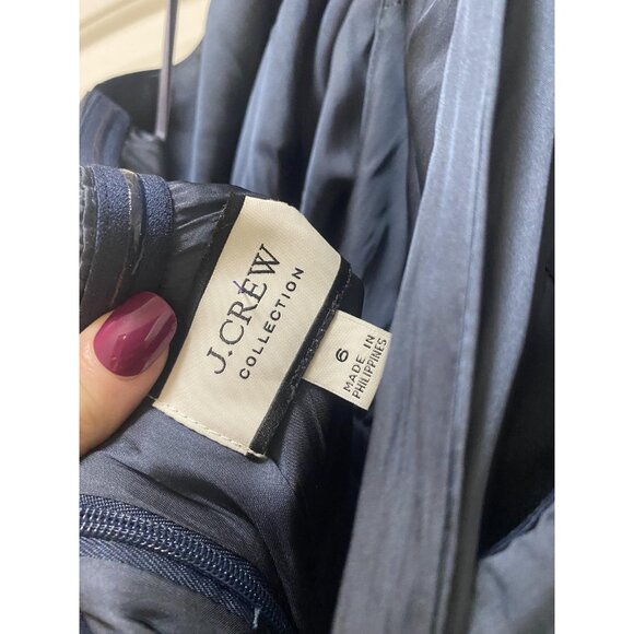 J Crew Collection Dress Womens 6 Navy Halter Maxi Gown Formal Evening Wedding - Picture 4 of 5